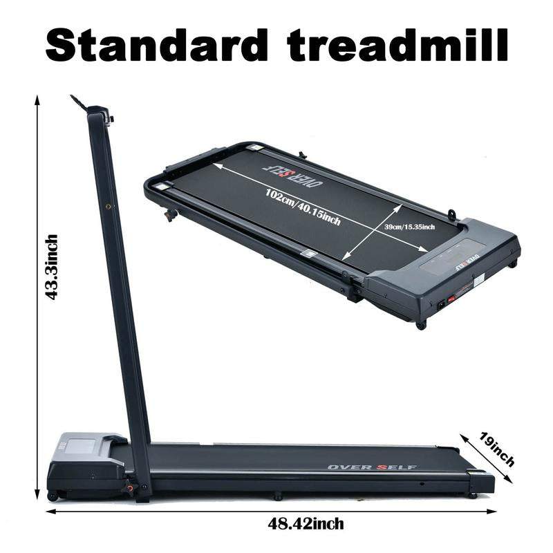 2-In-1 Portable Treadmill with Handle for Home & Office Use